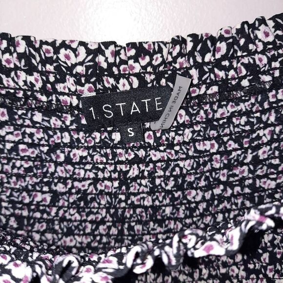 1. State Off The Shoulder Wildflower Smocked Jumpsuit New With Tags - Picture 5 of 5